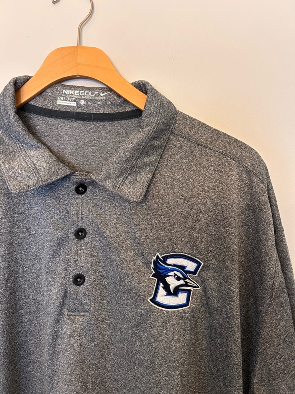 Nike Gray Dri-FIT Golf Polo Creighton Bluejays Men’s XL